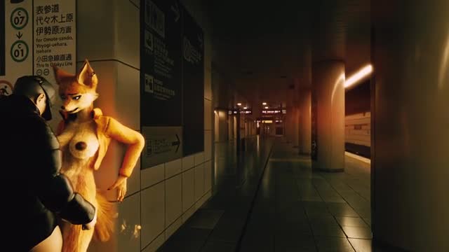 Fox in trainstation