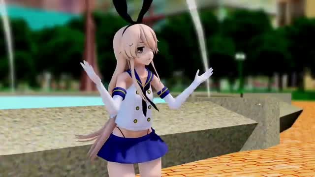 Shimakaze – Deep Blue Town [MMD R15] Altwfc