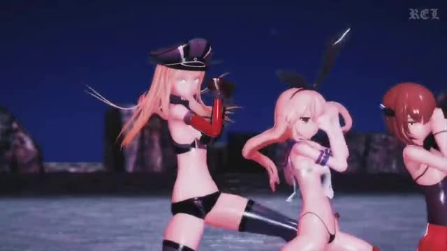 Shimakaze & Fleet Girls – Bombastic [MMD R15] Whiteflamerel
