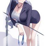 negi3 bronya zaychik bronya zaychik outstanding attitude bronya zaychik silverwing: n-ex honkai series honkai impact 3rd black footwear absurdres highres 1girl bare legs black jacket black ribbon black skirt breasts cleavage closed