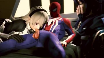 Lucina  watching Corrin sucking Spider-man