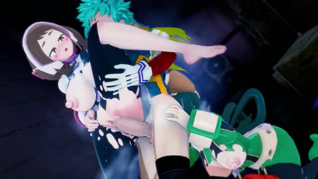 Balls on uraraka and tsuyu
