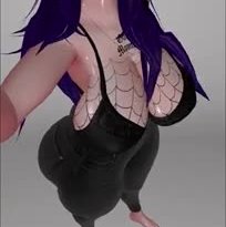 Goth mommy showing off her body