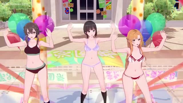 [KKS/MMD] [Gee] Shino Asada, Asuna Yuuki, Suguha Kirigaya [SAO]