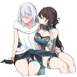 hinagi fox priest ruan mei honkai: star rail stelle honkai: star rail trailblazer honkai: star rail honkai: star rail honkai series absurdres highres 1futa 1girl bare shoulders black gloves black hair black
