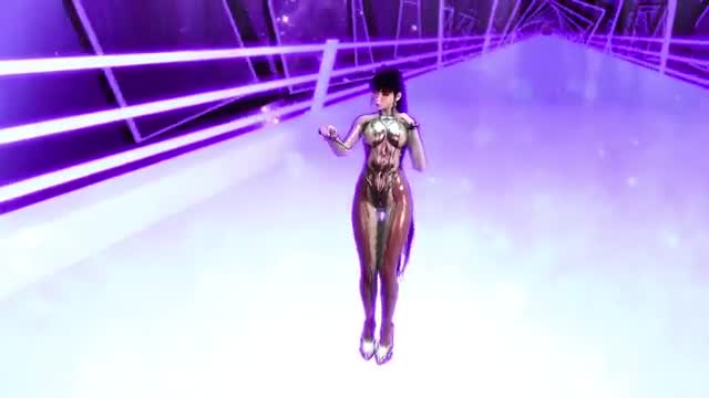 Bashful asian Eve dances in crotchless bodysuit as reward for 100% completion