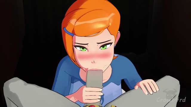 Gwen helping her friend Raven by giving some head