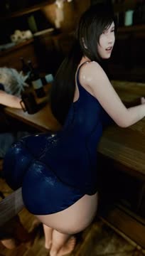 Tifa Fucks At the Bar (Concat1110)(White+Swimsuit)(60fps)(4k)