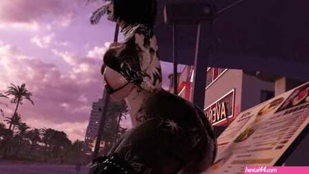 Goth mommy squirts on dildo in public
