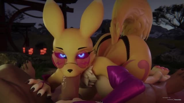 Renamon performing oral sex (tenzide)