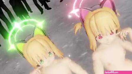 [MMD Blue Archive] Saiba Midori & Momoi Good-Night-Kiss omake