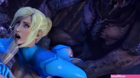 Samus Fucked In Cave By Monster [1MIN LOOP]