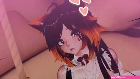 Cat Girl Goes Crazy Seeing The Gock! (Cute)