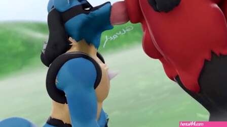Red and Blue Lucarios (vinoveto)
