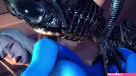 Samus vs Xenomorph (Zero Suit)