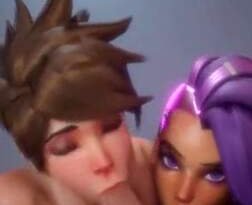 Sombra and tracer sucks a dick