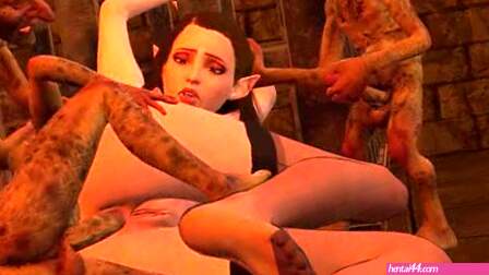 Elven Princess raped by Goblins