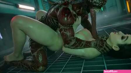 Jill Valentine Choked By Licker