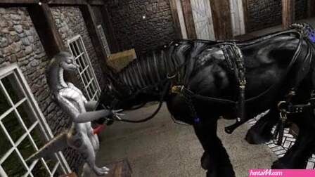 Percheron Stallion Sucks Snake’s Dick