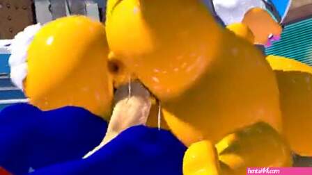 Rouge riding Sonic