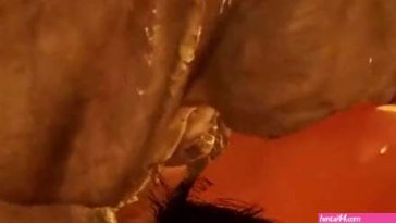 Two demons harshly punish a beautiful woman with their members for her bad service, e
