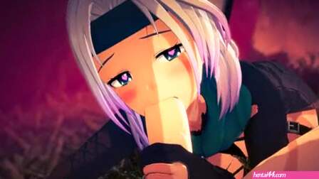 White haired girl caught you in a blowjob