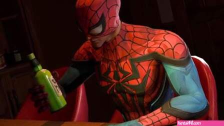 Black cat x Spider-man at the bar