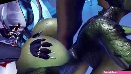 Straight Furry Creampie two Dragons