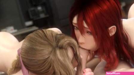Aerith & Cissnei Share Zack (Nude)