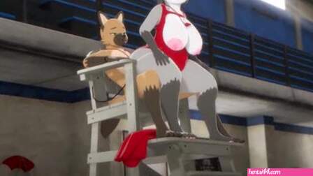 Maya Hits The Pool In A Not So Practical Lifeguard Outfit [OmegaOzone]