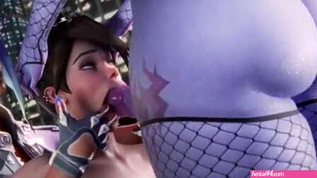 Widowmaker claims Tracer’s mouth with Sombra’s help